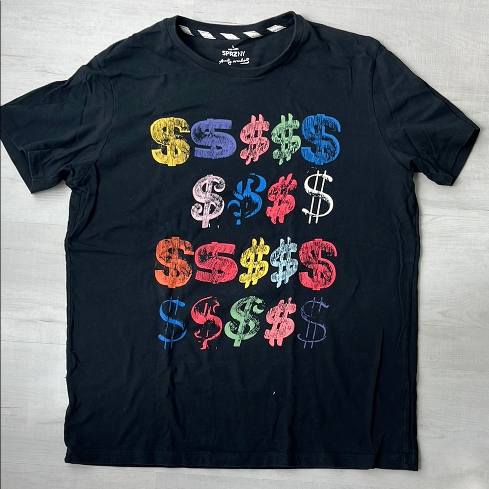 Uniqlo Black Short Sleeve Tee Vibrant Graphic Design